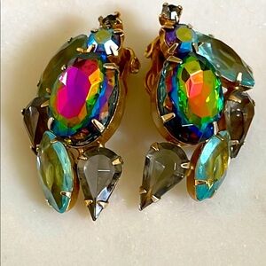 Juliana Watermelon Crystal Clip-On Earrings